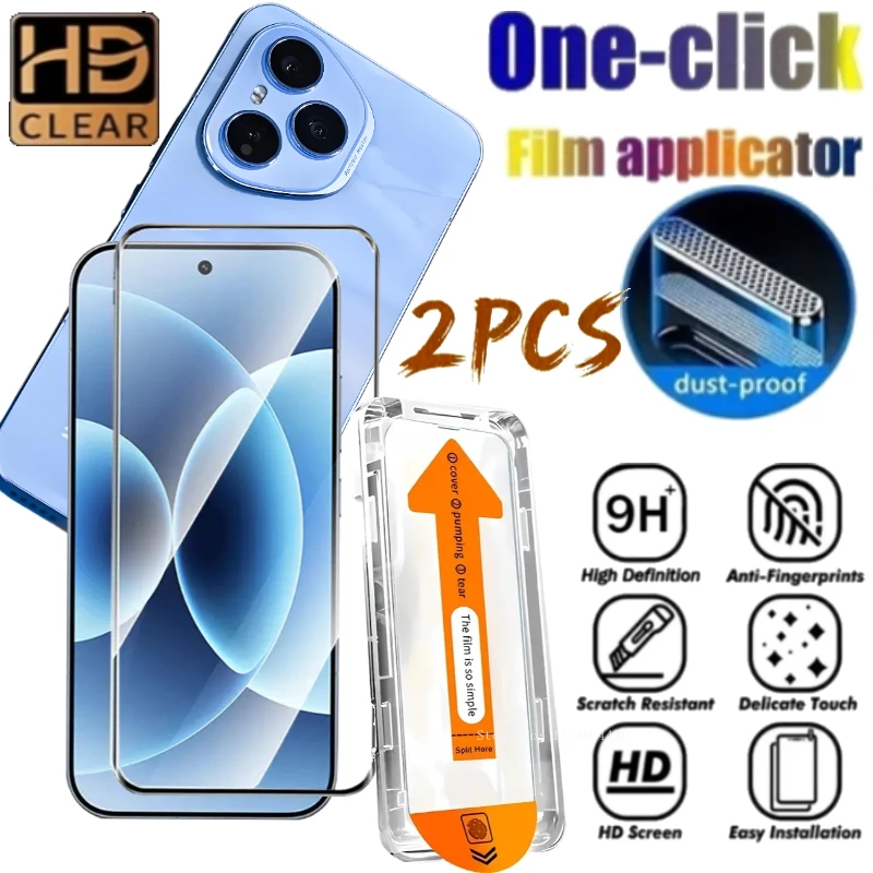 2 uds película aplicadora de un solo clic para Honor 300 200 100 protectores de pantalla para Honor 400 Pro 100 200 300 Pro película de pantalla curva - imagen 2