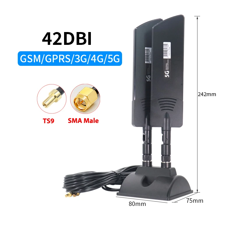 Enrutador WiFi antena externa 5G 4G 3G 2G amplificador de refuerzo de cobertura de señal celular de largo alcance para exteriores para ZTE CPE MC801a - imagen 2