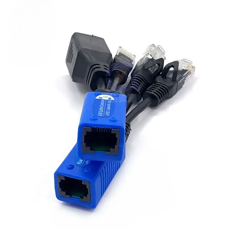 1 par de cables uPOE combinadores divisores RJ45, dos cámaras POE, utiliza un cable de red, conectores de Cable adaptador POE, Cable de alimentación pasivo - imagen 2