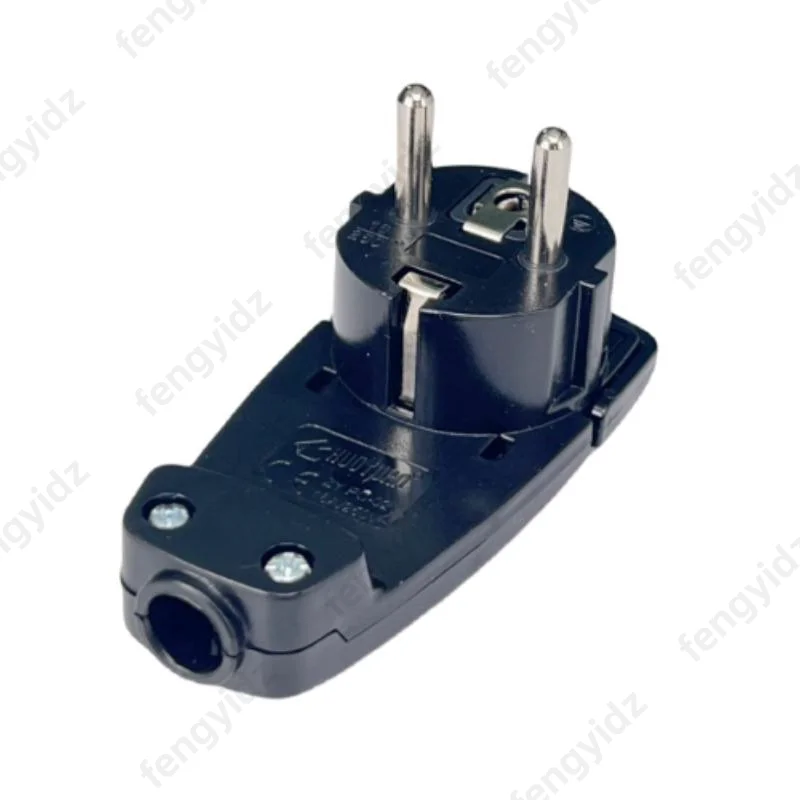 Adaptador de enchufe Schuko UE de 4 Uds., enchufe de ángulo plano con mango plegable, enchufe eléctrico recargable de repuesto para enchufe de alimentación europea - imagen 4