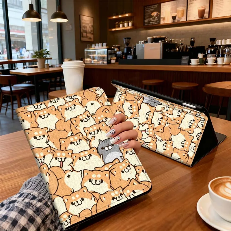Animal de dibujos animados gatito cachorro para iPad Pro Air Mini 1 2 3 4 5 6 7 7th 8th 9th 10th 11th 10,2 9,7 10,5 10,9 11 12,9 funda para tableta