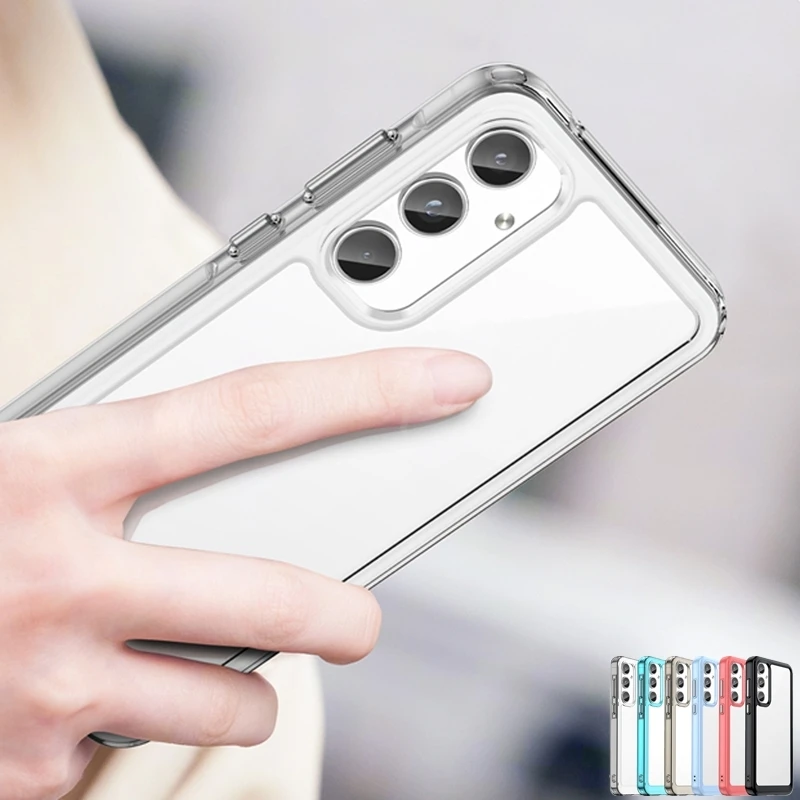 Funda de silicona transparente de lujo para Samsung Galaxy A55, carcasa protectora de TPU para teléfono Galaxy A55