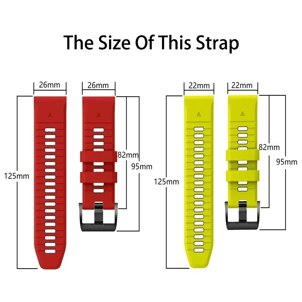 Correa de silicona para reloj Garmin Fenix, pulsera de 22 y 26mm para modelos 8 E, 7X, 7 Pro, 6, 6X Pro, 5, 5X Plus, Epix 2, 965 y 945 - imagen 3