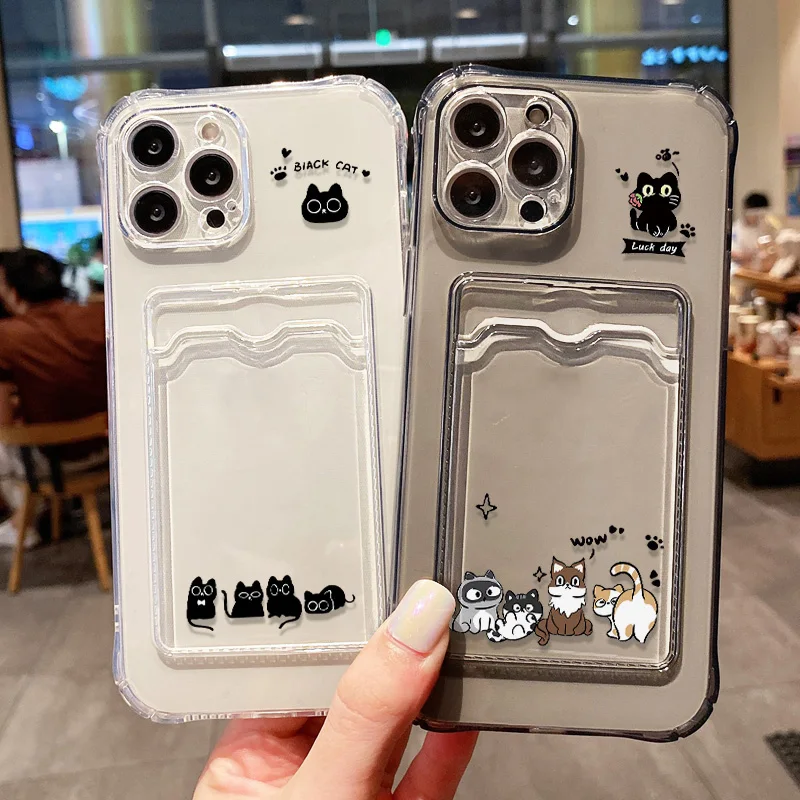 Funda de teléfono con bonitos dibujos de animales para iPhone 13, funda para iPhone 15, 11, 16, 14, 12, 17 Pro Max Air 7, 8 Plus, 16e XR SE, funda suave para tarjetas - imagen 3