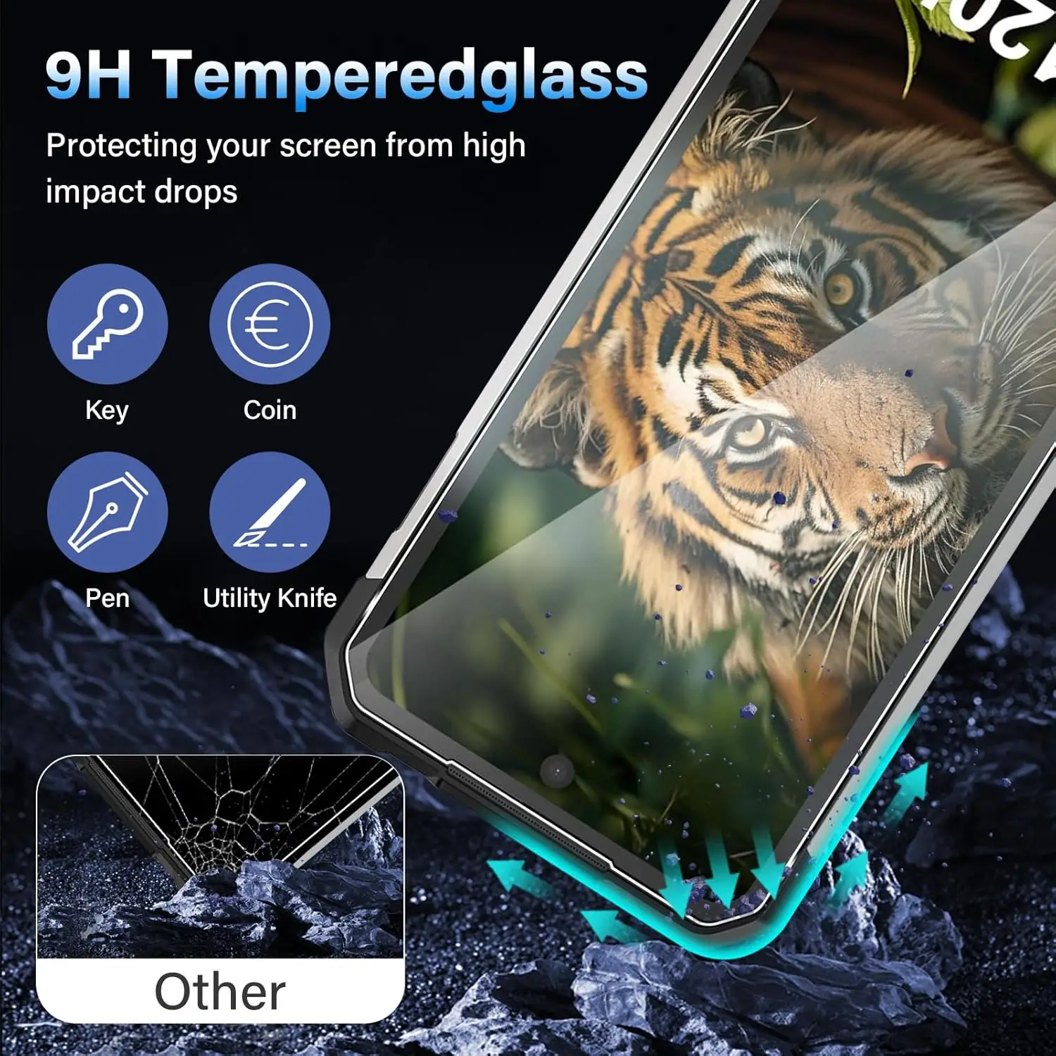 Vidrio Templado Protector HD para Unihertz 8849 Tank 2 3 6,79 "Unihertz 8849 Tank 3 Pro, película protectora de pantalla - imagen 3