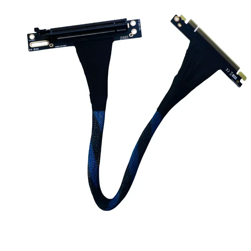 Tarjeta gráfica Premium PCIE 4,0 X16, Cable de extensión GPU, conector de 90 y 180 grados, funda de malla trenzada GEN4 para procesamiento de servidor AI - imagen 5