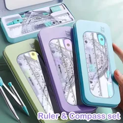 Kit Reglas Geometría con Brújula y Transportador – Borrador