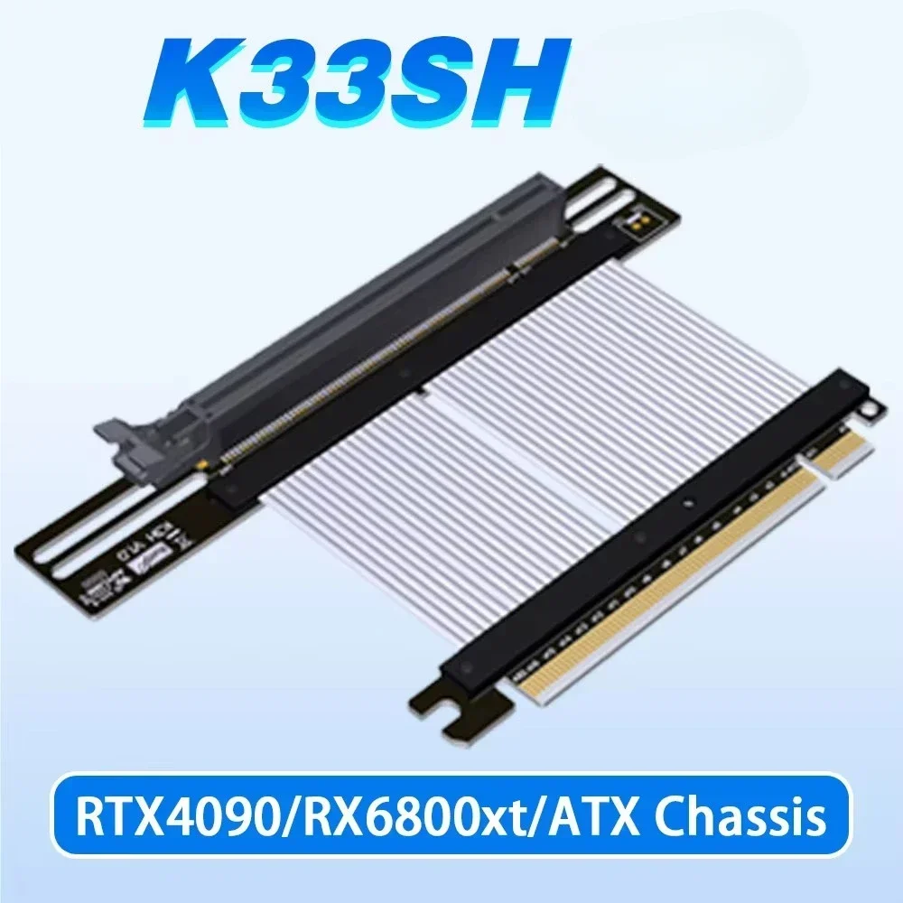 Cable elevador K33SH PCI para tarjeta de Cable Flexible EXPRESS 16x, adaptador de puerto de extensión GEN4 de alta velocidad, tarjeta PCIe 4,0 X16 Riser para GPU - imagen 2
