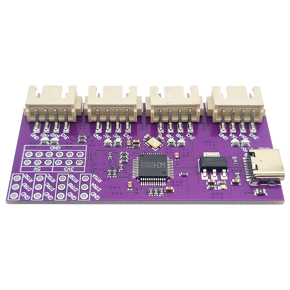 Chip CH344 de alta velocidad USB a módulo de puerto serie TTL de 4 puertos módulo de conversión de comunicación de 6Mbps interfaz tipo C - imagen 5