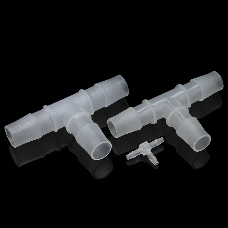 Conector de tubería de agua tipo T, 5 ~ 50 Uds., 3,2mm - 25mm PP PE, conector divisor de lengüeta en T, acoplador de riego de jardín, junta de calidad alimentaria - imagen 3