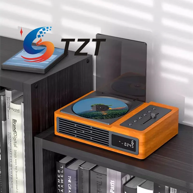 TZT THINKYA Wood-color R02 Retro CD Player 2x1.5W Stereo FM Bi-directional Bluetooth5.0 HiFi Audio Integrated Album Player - imagen 2