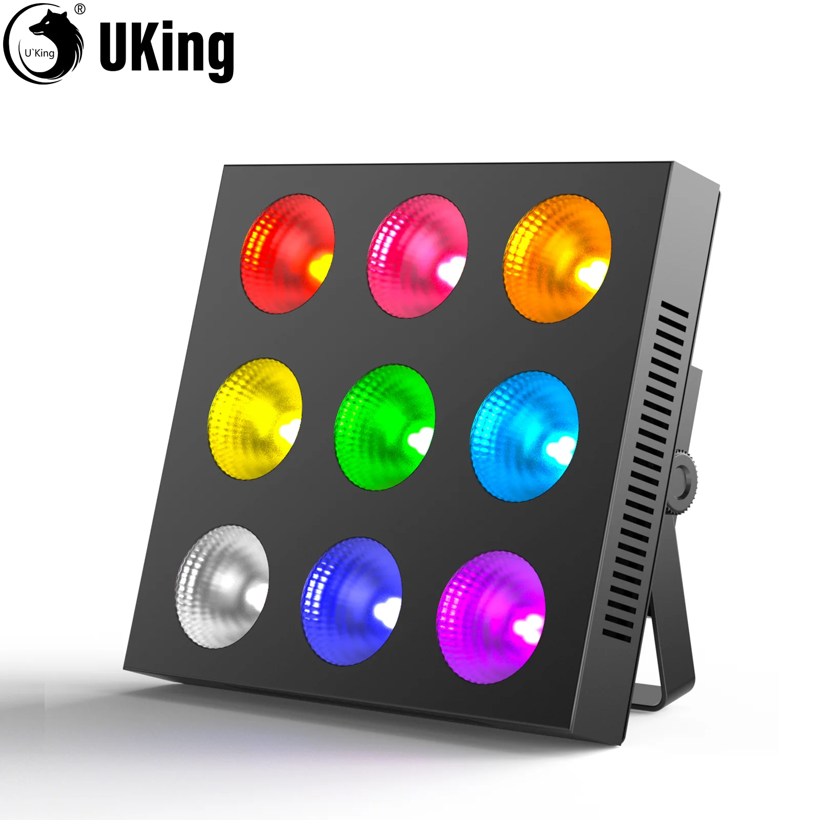 U'King-luces Par de matriz COB de 9 ojos, 9x12W, LED RGBW, luces de escenario DMX, luces de fiesta para DJ, concierto, fiesta, boda, club nocturno, baile - imagen 2