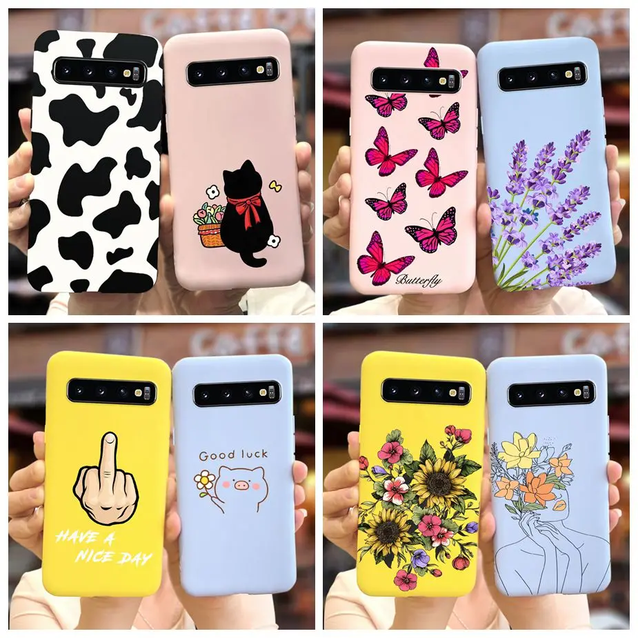 Samsung Galaxy S10 S10e S10+ Funda Silicona Color Caramelo