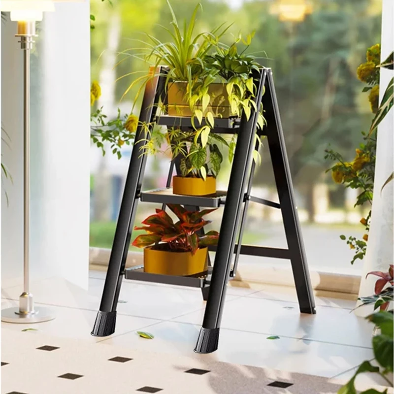 Escaleras de aluminio engrosadas portátiles para el hogar, escalera pequeña, taburete de escalera plegable para interiores, escalera telescópica de uso doméstico de acero al carbono - imagen 4