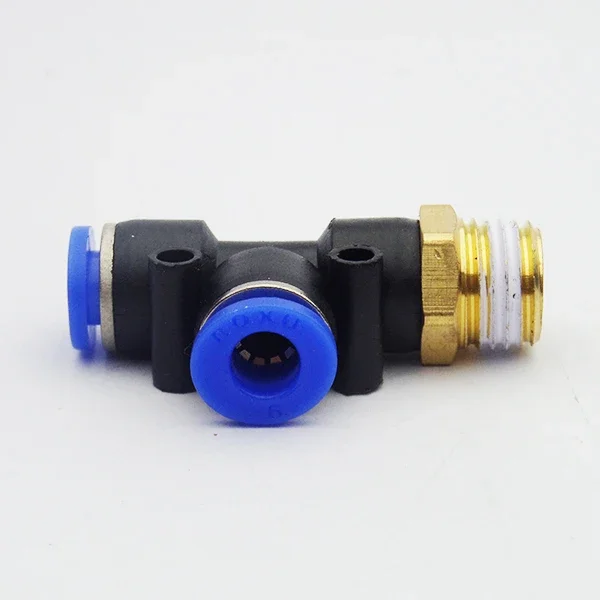 PD4 6 8 10 12mm-(M5" 1/8" 1/4" 3/8" 1/2") Conector de unión T neumático Componentes neumáticos Accesorios Neumáticos - imagen 2
