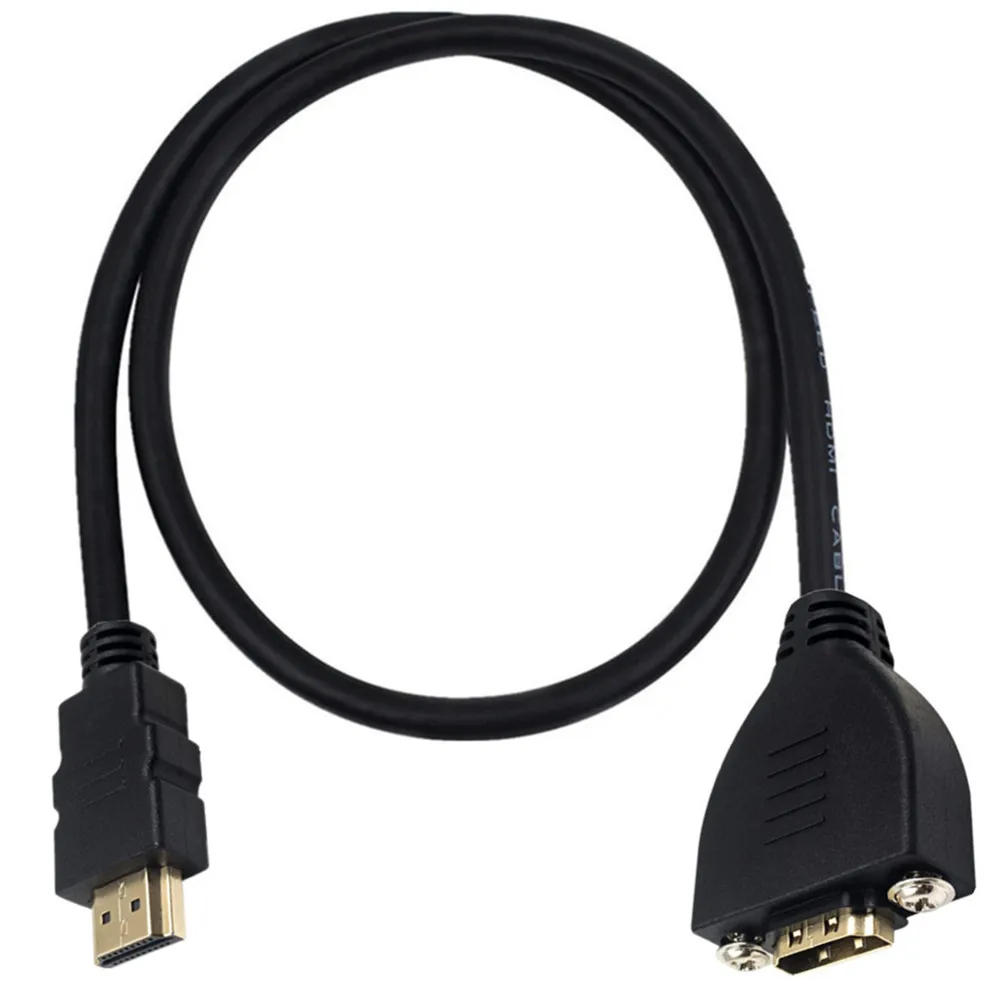Cable de montaje en Panel compatible con HDMI, Cable de montaje en Panel HDMI de alta velocidad con tornillos, adaptador de extensión HDMI macho a hembra - imagen 3