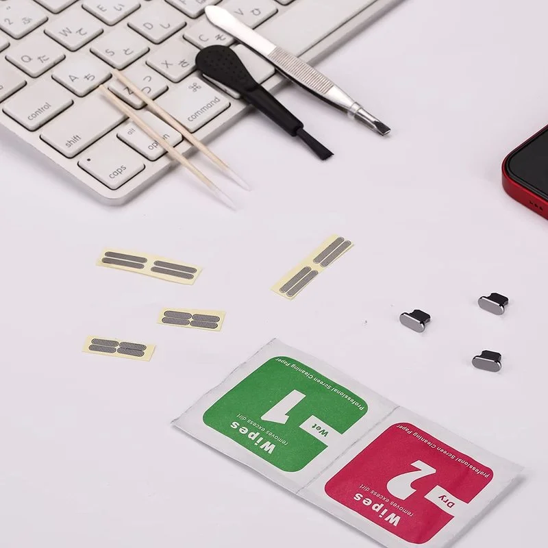 Altavoz Universal para teléfono móvil, pegatina de malla de polvo de Metal para iPhone 14, 13, 12 Pro Max, puerto de carga Samsung Xiaomi, enchufe antipolvo - imagen 5