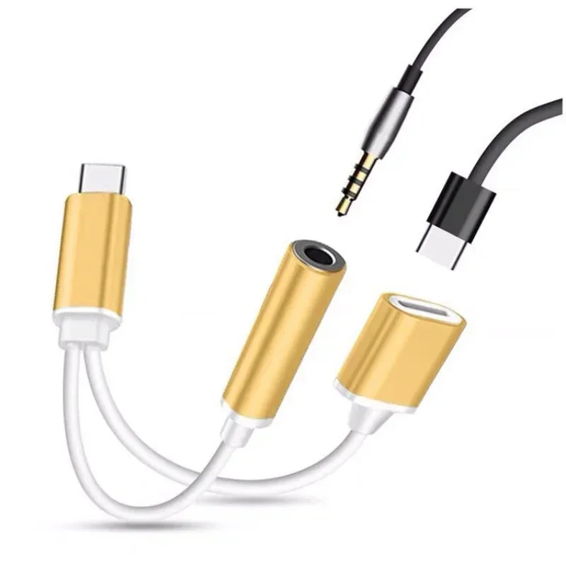 2 en 1 tipo C a 3,5 adaptador de auriculares Audio tipo c a conector AUX USB C de 3 mm - imagen 4