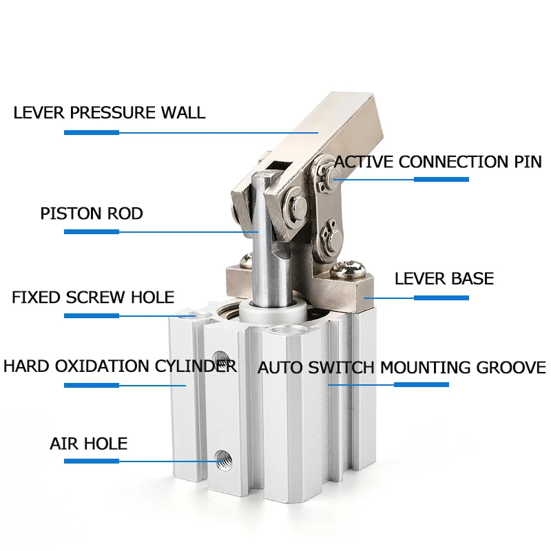 Cilindro de palanca JGL, brazo basculante de sujeción ALC, bloqueo de presión de aire, cilindro de abrazadera de presión de aire 25/32/40/50/63/80/100 T5R - imagen 2