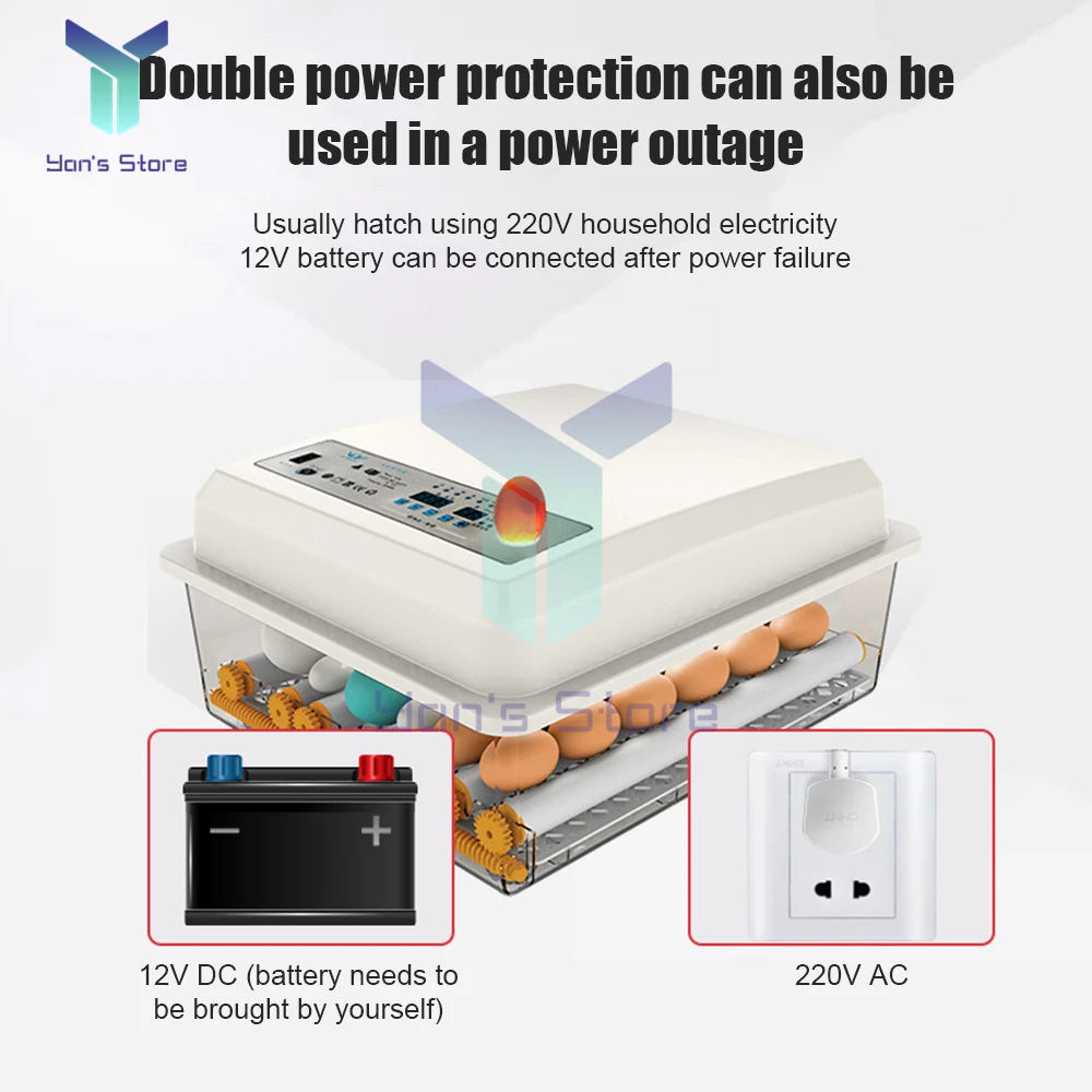 36 incubadoras de huevos pequeños para el hogar, incubadora de huevos inteligente totalmente automática para pollos, patos, gansos, palomas, aves de corral - imagen 3