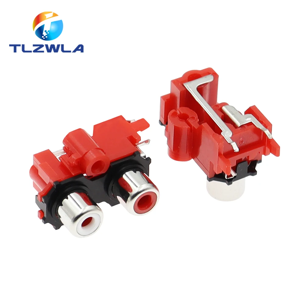 2 uds nuevo 2P 4P 6P 8P RCA hembra Audio Video enchufe AV conector AV2-8.4-13 piezas PCB rojas - imagen 2