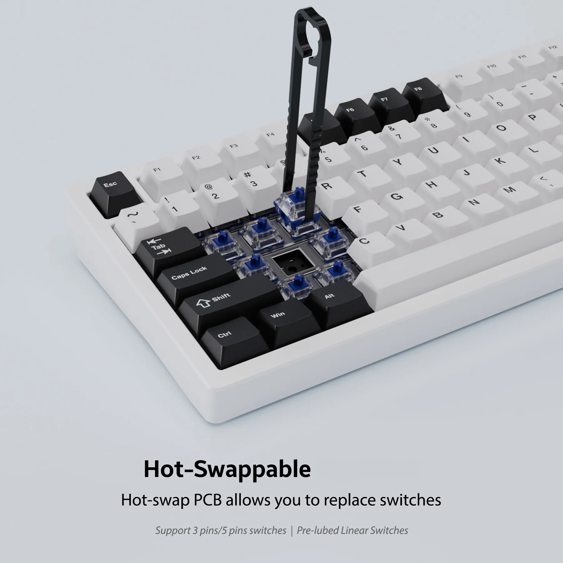 WS Dopamine Blue Linear Switches, 35Pcs Mechanical Keyboard Switches Pre Lubed 5 Pins Keyboard Switch Set for Custom Keyboard - imagen 4