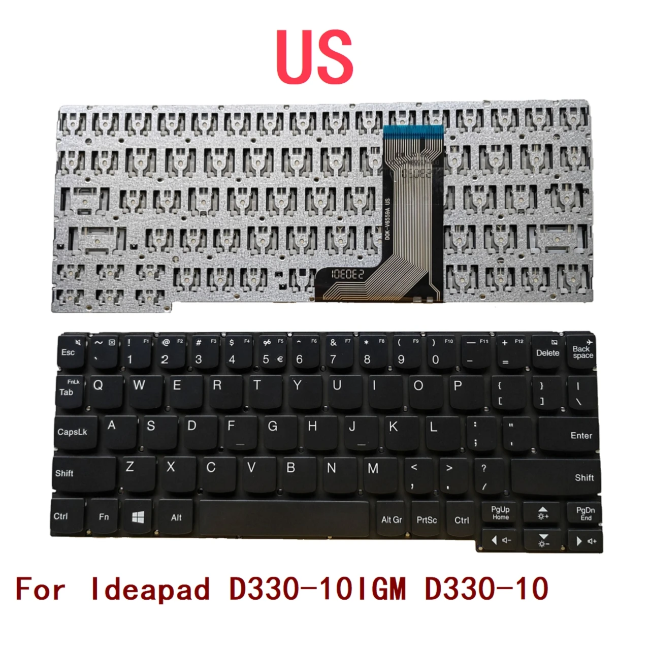 Nuevo teclado de EE. UU. Para portátil Lenovo Ideapad D330-10IGM, reemplazo de PC, Notebook, D330-10