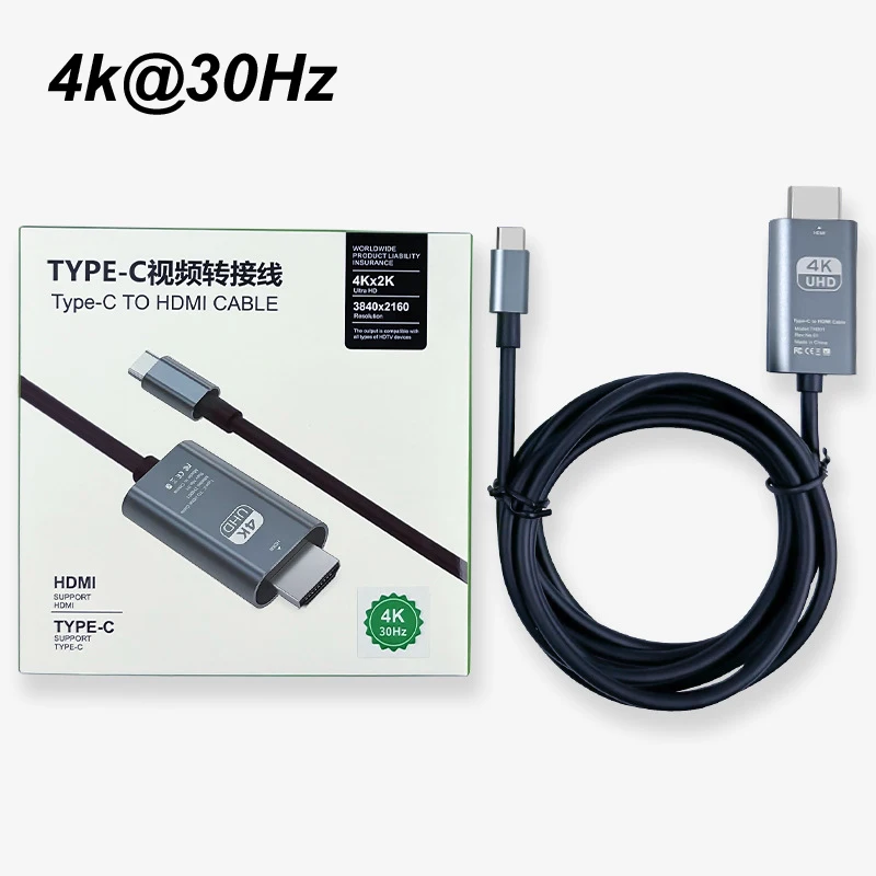 2M 4K @ 60Hz/30 @ Hz PVC tipo-c a HDMI 2,0 Cable adaptador iPhone teléfono PC portátil a HDTV MONITOR proyector TYPE-C a HDMI adaptador