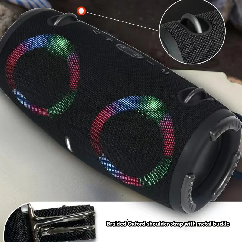 Altavoz Bluetooth portátil resistente al agua de 100W de alta potencia RGB luz colorida Subwoofer inalámbrico 360 estéreo envolvente TWS FM Boom Box - imagen 3