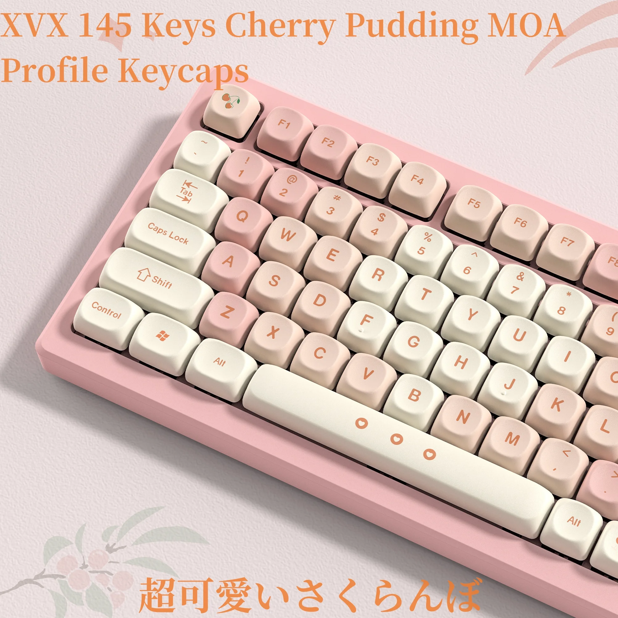 Teclas XVX MOA, teclas de cereza rosa/sakura, teclas personalizadas para 75 por ciento de sublimación de tinte, juego de teclas de teclado de 140 teclas - imagen 2