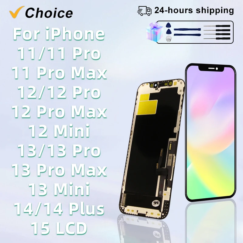 Choice AA + OLED para iPhone 12 Pro Max LCD 15 pantalla táctil 3D Digitzer para 14 Plus Display 13 Pro MAX 12 Mini Display 13 Mini LCD