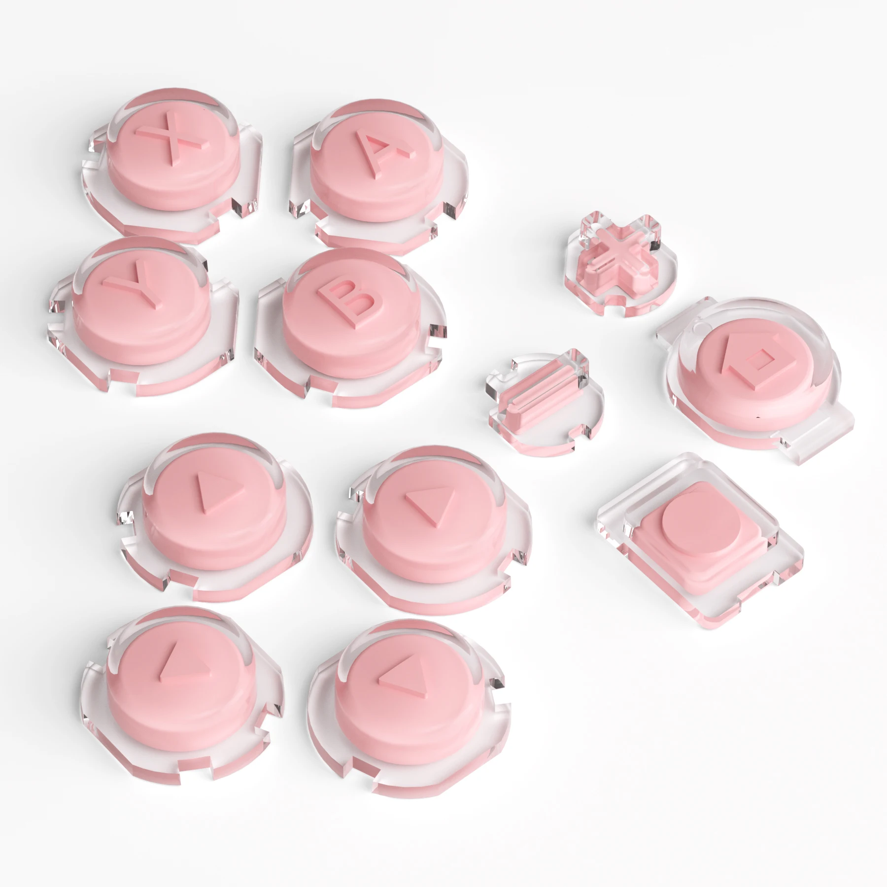 EXtremeRate-Reemplazo ABXY Direction Home Capture +-Botones de gelatina para Nintendo Switch y Joycon OLED, rojo pálido - imagen 2