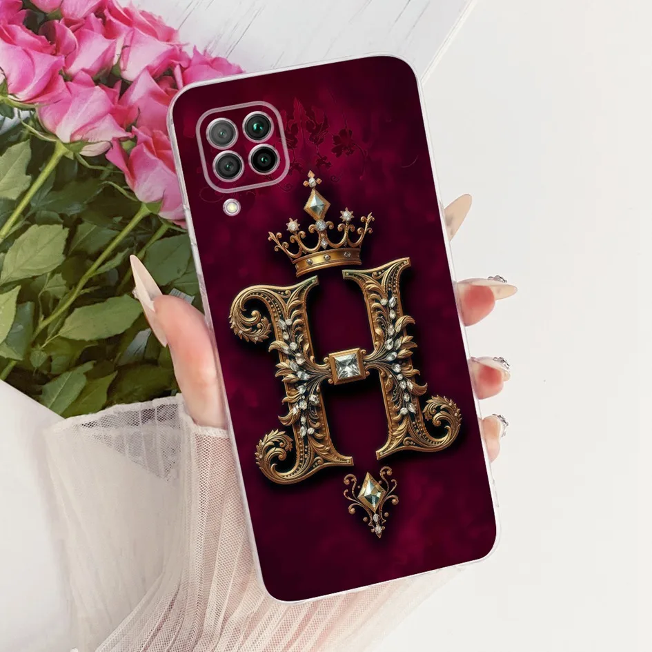 Para Huawei P40 Lite Funda JNY-L21A JNY-L21B letras de corona de lujo Funda de silicona suave y delgada para Huawei Nova 7i Funda Nova 6 SE Capa - imagen 5