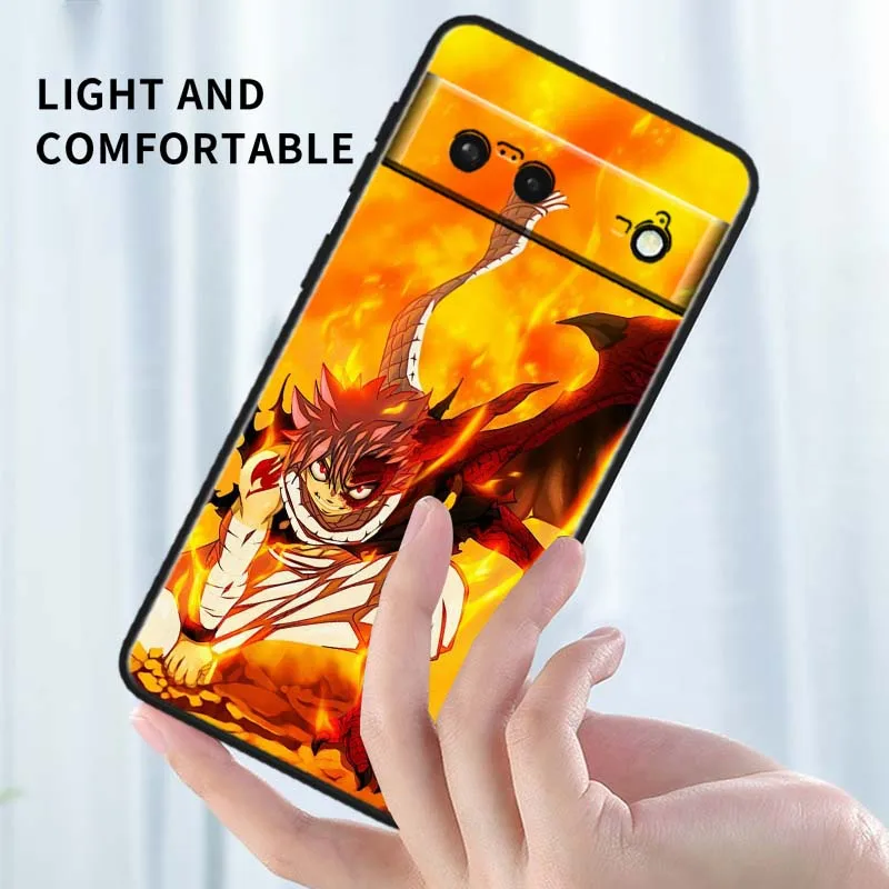 Fairy Tail Anime para Google Pixel 10 9 8 7 9a 8A 7a 6a XL Pro 5G funda de teléfono negra - imagen 5