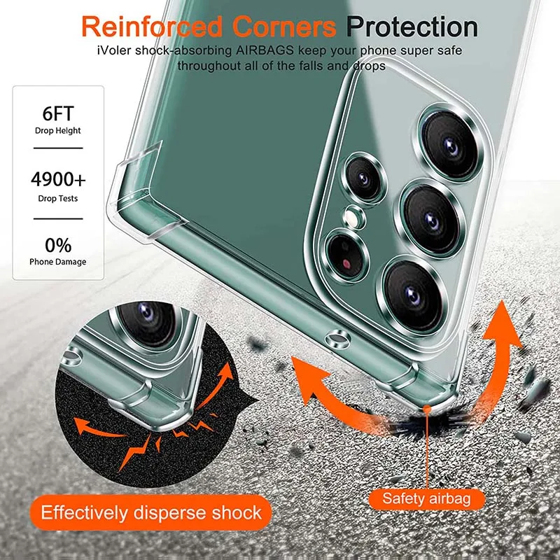 Para Samsung S22 Ultra funda Samsung Galaxy S21 S22 S23 S24 fe S25 Plus S22 Ultra funda gruesa a prueba de golpes transparente - imagen 2