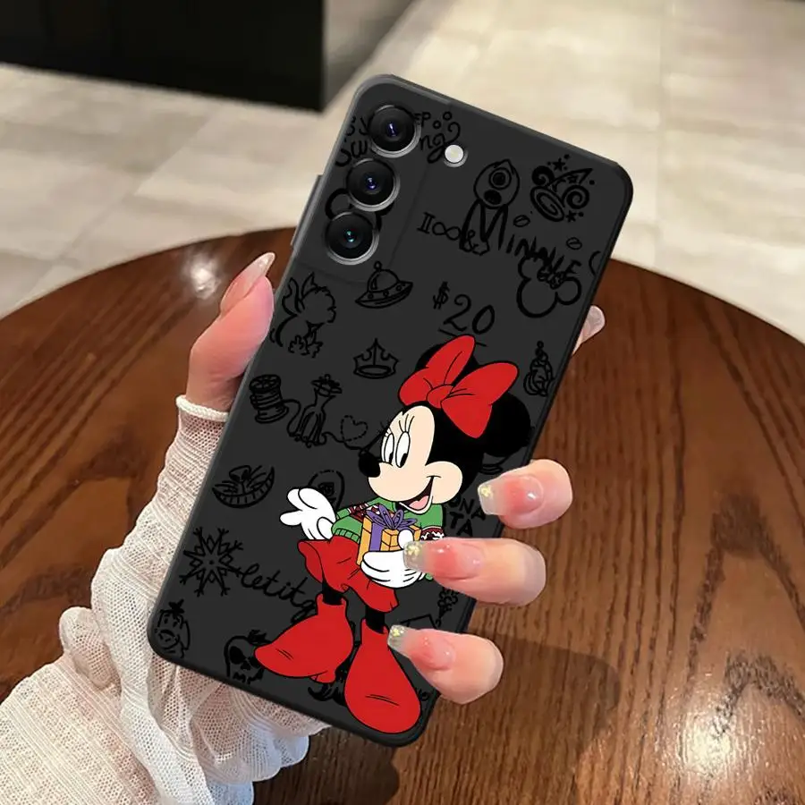 Funda de teléfono suave negra para Samsung Galaxy A25 A71 A32 A26 A72 A35 A51 A73 A22 A52 A23 A53 A36 A41 A24 A55 Mickey Minnie - imagen 5