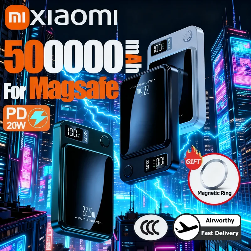 Xiaomi Mijia-Banco de energía inalámbrico magnético, cargador rápido de 30000mAh para batería auxiliar portátil Magsafe para Iphone y Huawei - imagen 2