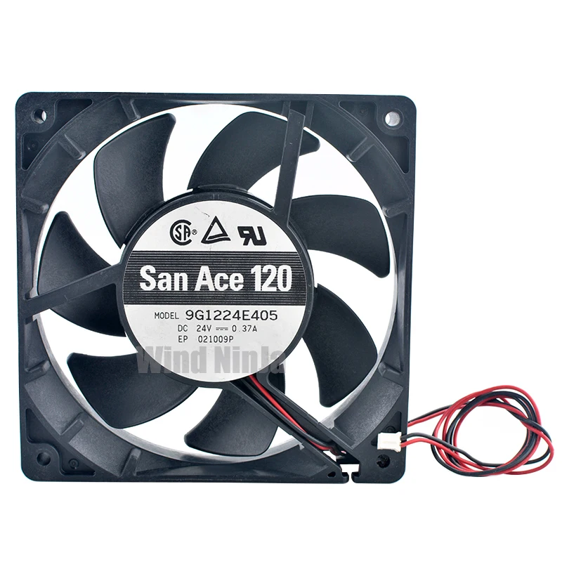 Ventilador de refrigeración de doble rodamiento de bolas para fuente de alimentación, inversor de servidor, 12cm, 120mm, 120x120x25mm, DC24V, 0.21A, 2 pines, 4100rpm, 9G1224E405 - imagen 2