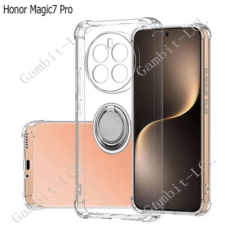 Para Honor Magic7 Pro 7Pro 6,8 "Magia 7 Pro PTP-AN10 2024 soporte de anillo trasero funda de teléfono suave TPU Original cubierta a prueba de golpes - imagen 2
