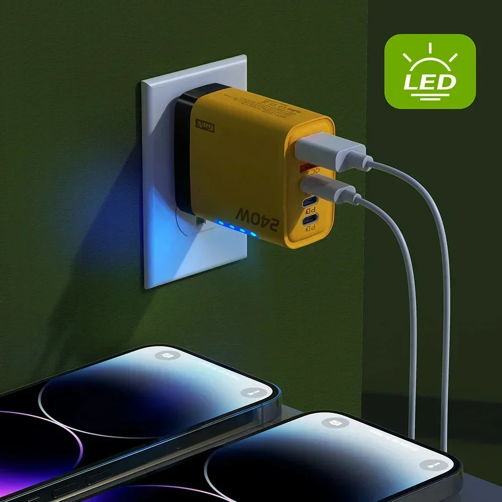Cargador GaN USB C PD de 240W, carga rápida 3,0 tipo C, cargador de teléfono USB, adaptador de carga rápida para iPhone 16 17 Samsung Xiaomi Huawei - imagen 4