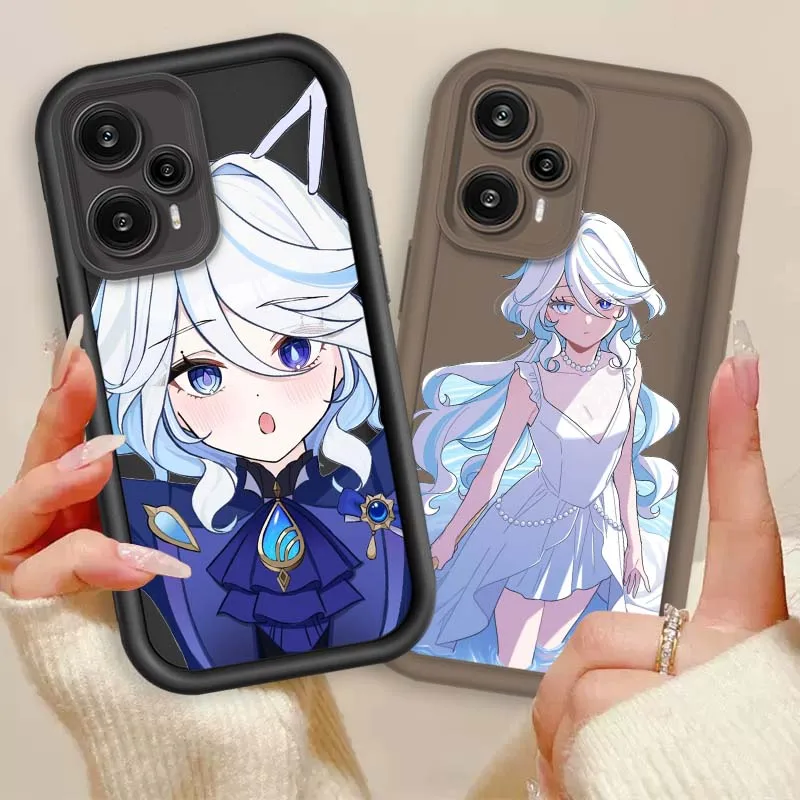 Furina Chica de Anime para Xiaomi Poco X3 X4 X5 X6 X7 C65 C75 M4 M5 M5S F6 F4 F5 Pro GT NFC ojo escalera funda de teléfono