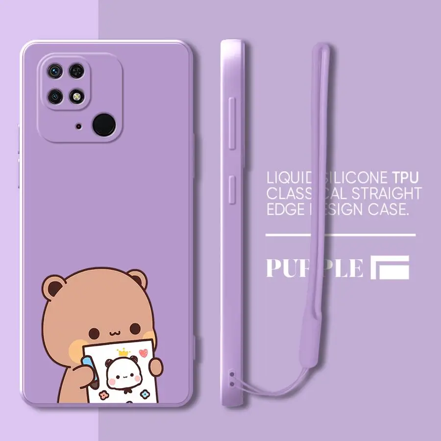Funda de teléfono para Xiaomi Redmi K40 K60 A2 10 14C A1 A3x 13C 12C 9 8 funda suave dibujos animados pareja oso - imagen 3