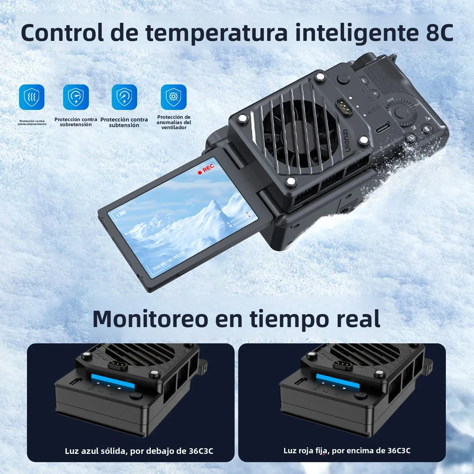 Ulanzi CU01 refrigerador termostático para cámara Semiconductor ventilador de refrigeración para cámara radiador 4K Kit de grabación disipador de calor para Sony Canon Nikon - imagen 5