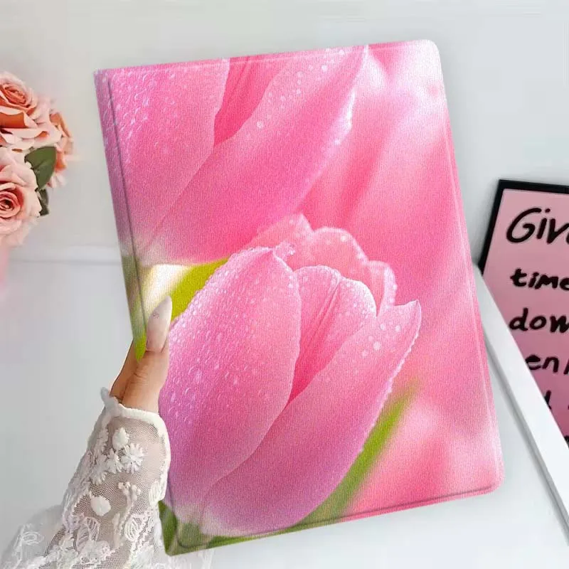 Rosa tulipán libro amor para Samsung Galaxy Tab S11 S10 S9 S8 S7 S6 A10.1 A9 A8 A7 10,1 Lite FE Plus pulgadas funda para tableta - imagen 2