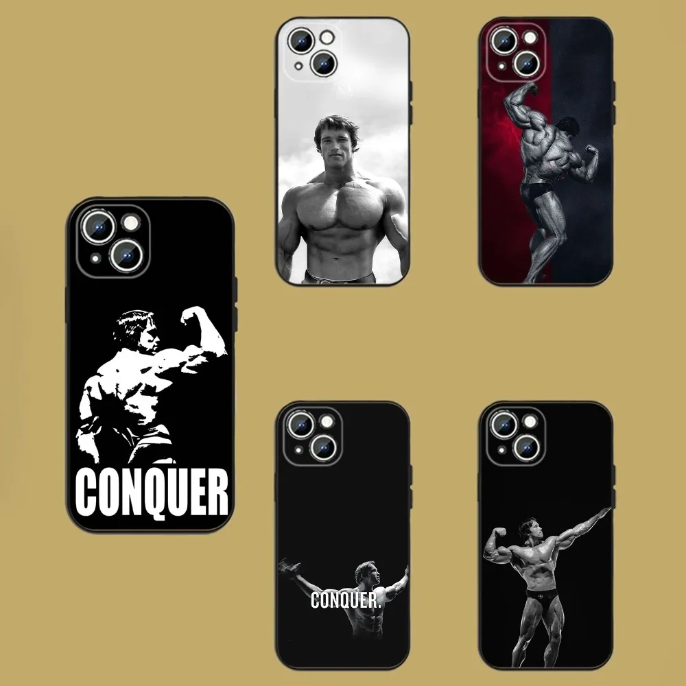 Arnold Schwarzenegger-funda de silicona suave para iPhone, 15,14,13,12,11,Plus,Pro Max,XS,X,XR,SE,Mini,8,7