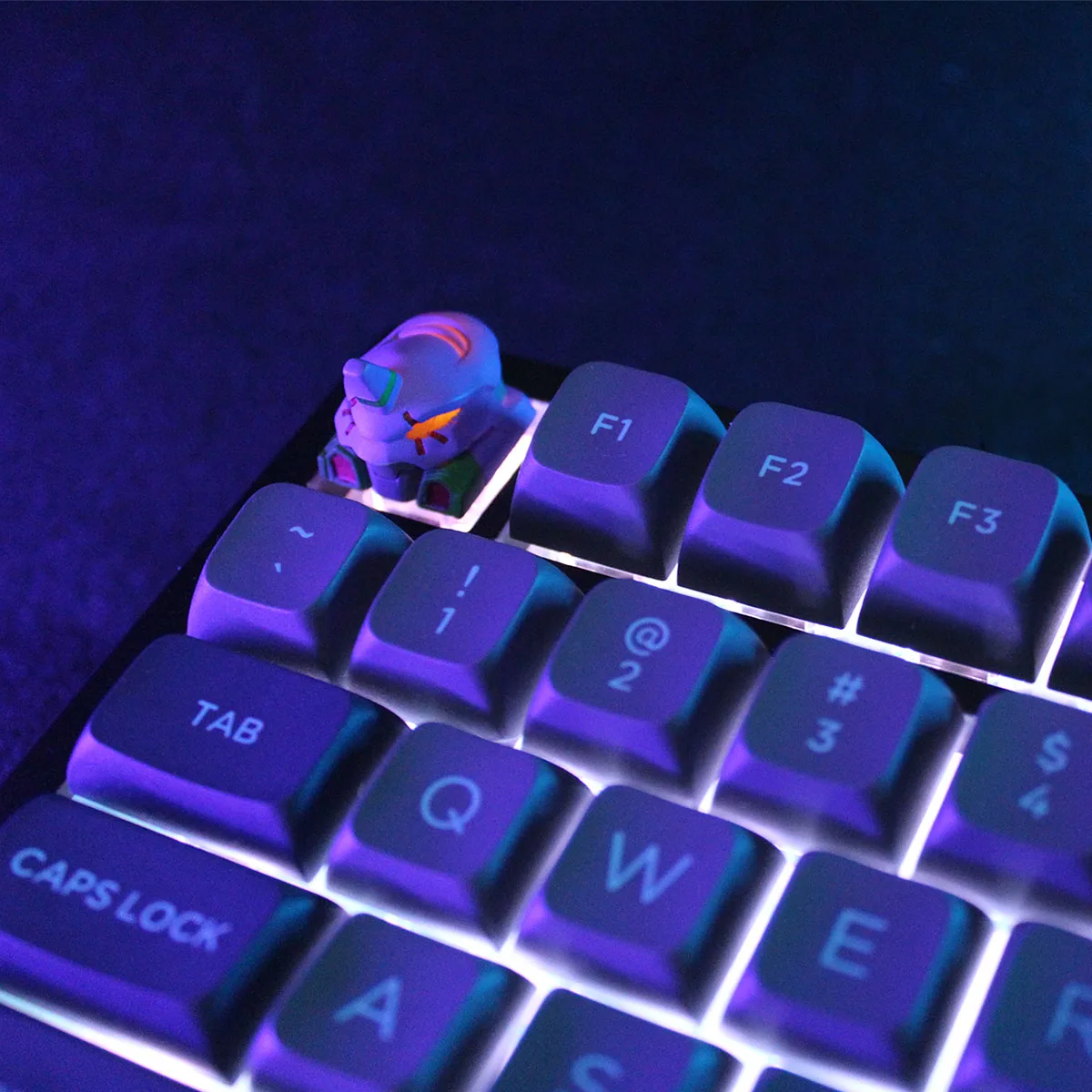 Juego de teclas con tema de máquina inicial de EVA, transmisión de luz, teclas originales hechas a mano personalizadas para regalo de teclado mecánico - imagen 2