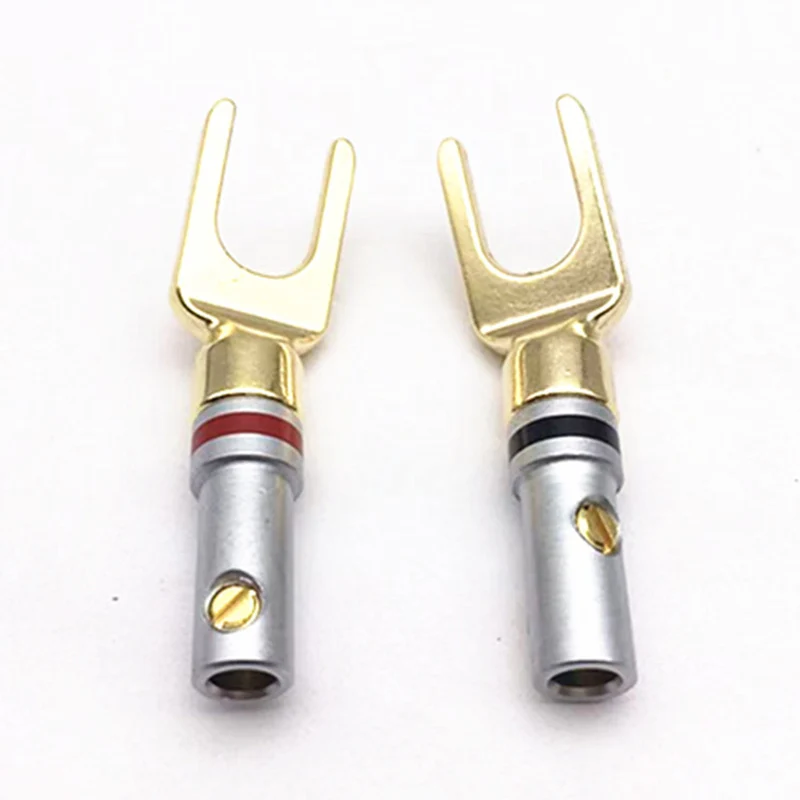 Conector Banana HIFI AMP, 4mm, chapado en cobre, tipo Y tipo U, adaptador de altavoz, amplificador, conector de Audio, poste de encuadernación, 2 uds. - imagen 5