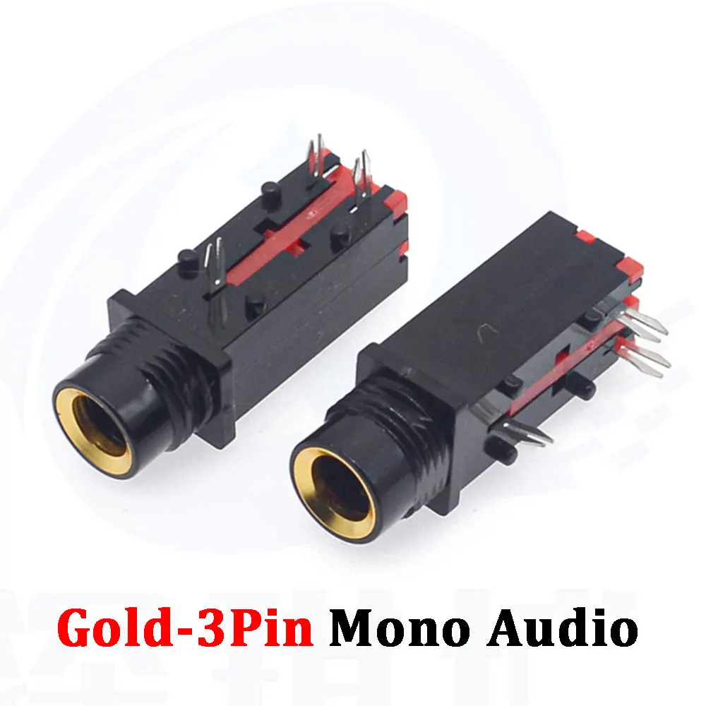 Conector de micrófono de doble canal, conector de Audio recto, 5 piezas, 6,35mm/6,5mm, chapado en oro, 3 pines, 4 pines, Mono, 6,35/6,5 - imagen 5