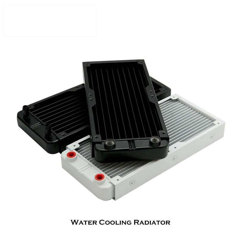 Radiador de cobre de refrigeración líquida de aluminio y disipador de calor de CPU, fila de enfriador de agua 60/80/90/120/240/360mm refrigerador negro/blanco - imagen 4