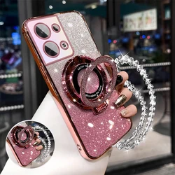 Funda Xiaomi Redmi Note 13 con Soporte y Pulsera de Cristal Brillante